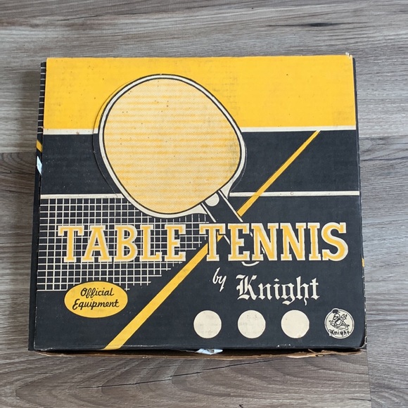 Vintage KNIGHT Table Tennis Official Equipment 2 Paddles Net Rule Booklet - Picture 13 of 13
